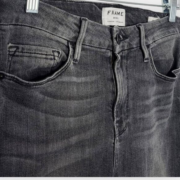 FRAME Denim Women's Le Crop Mini Boot Jean Crossroads Charcoal Wash size 29 - Picture 3 of 9
